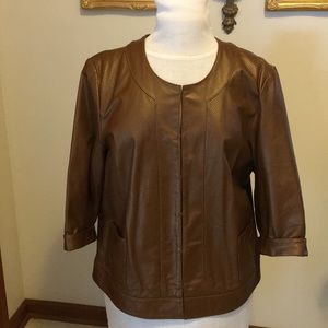 New BRADLEY BAYOU Jacket GENUINE LEATHER Brown